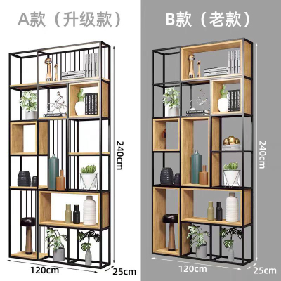 铁艺置物架落地书架办公室展示架餐厅多层隔断落地架120*25*240件