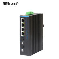 册视工业级以太网DIN-35导轨式监控非管理型光纤收发器单模单纤A/B百兆2光4电A6-224F台