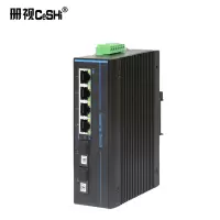 册视工业级以太网DIN-35导轨式监控非管理型光纤收发器单模单纤A/B百兆2光4电A6-224F台
