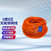 册视监控六类纯铜千兆网线8芯8*0.57无氧铜CAT6类监控摄像头POE供电传输线缆整箱305米PFM1920I-6U米