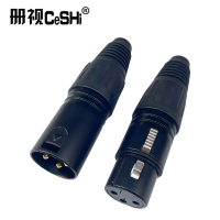 册视镀金针3芯黒色卡侬公头XLR3P个