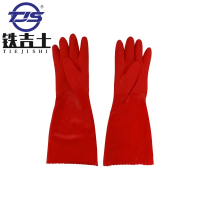 铁吉士 加长加绒一体胶皮手套防水耐磨防滑手套 加长加绒胶皮 单位:双