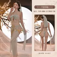 九里晴川异域风情古风套装情趣套装诱惑免脱透视吊带睡衣 九里晴川TZ098[异域风情古风套装-绿] 均码