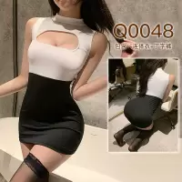 九里晴川内衣性感透视黑白镂空连衣裙女修身免脱调味成人用品 Q0048 均码