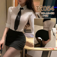 九里晴川内衣领带衬衫制服套装性感调情修身免脱女用成人用品 TZ054 均码