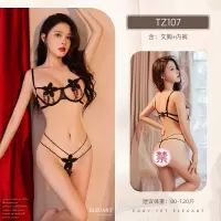 九里晴川情趣内衣性感激情水溶绣花镂空三点文胸内裤火辣诱惑套装 九里晴川TZ107[镂空三点套装] 均码