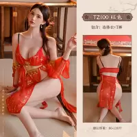 九里晴川异域风情套装红色唐风霓裳金线绣花透视情趣内衣纯欲 九里晴川TZ100[异域风情套装-红] 均码