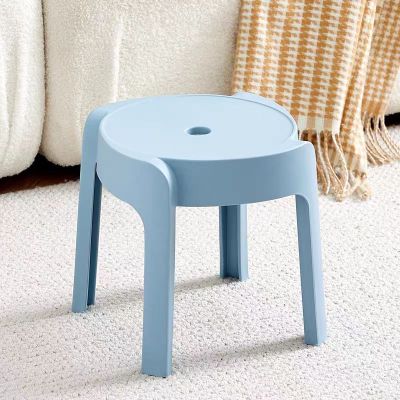 时尚小板凳 塑料加厚椅子 客厅防滑圆凳 可叠放浴室凳子C-02/张
