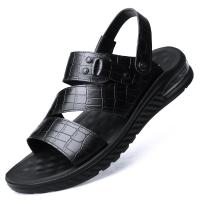 NAKEZG2024新款凉鞋男士软皮气垫户外休闲沙滩鞋两用外穿中年爸爸凉拖鞋