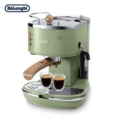 德龙(Delonghi)咖啡机 ECO310.VGR 橄榄绿 复古系列半自动咖啡机