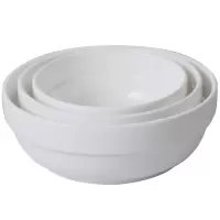 饭碗 汤碗 白色陶瓷碗 护边防烫碗 7寸(17.5*8cm)