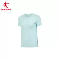 乔丹(QIAODAN) 女款针织短袖T恤衫 夏季速干冰感防晒衣 云水蓝 KHS32251154S