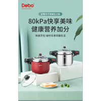 德铂海德堡304不锈钢高压锅(本色,红色)DEP-822 24cm