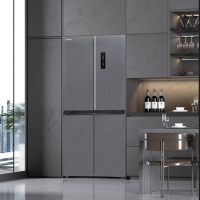 康佳 BCD-463WUP4-VP 60CM超薄平嵌 流光银玻璃面板 底部散热 除菌净味 十字对开门463升 高端