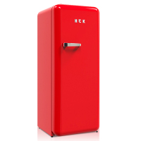 哈士奇HCK281升复古冰箱客厅餐厅茶水间单门独立冷冻室冷藏柜一级能效大容量冰箱 BC-130GGA 红色