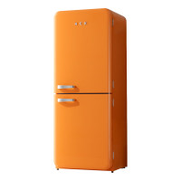 哈士奇HCK401升客厅冰箱纤薄嵌入式风冷无霜双门家用一级能效耗独立冷藏冷冻复古冰箱低噪变频BCD-401RS 爱马仕橙