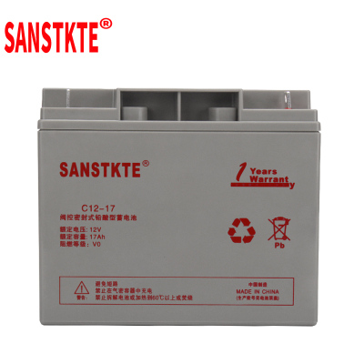 SANSTKTE胶体蓄电池UPS不间断电源12V17AH逆变器EPS电瓶安防消防备用C12-17