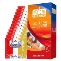 第6感第六感 超薄紧型小套男用套凸点螺纹颗粒狼牙套带刺冰火夜场酒店套套计生用品情趣用品 冰火凸点螺纹12只装