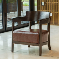 单人休闲沙发椅客厅阳台北欧实木椅子咖啡厅酒店茶楼洽谈椅 单人沙发 XCJX-1108 个