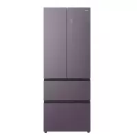 奥马445升大容量法式四门冰箱 一级节能双变频无霜 除菌母婴冰箱BCD-445WFNG/B紫韵