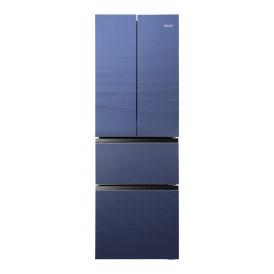 奥马256升 超薄系列嵌入式 一级能效双变频 风冷无霜四门法式家用冰箱 玻璃面板 BCD-256WFH/B星空蓝