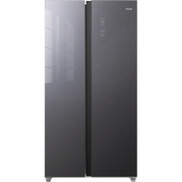 奥马546升对开门冰箱无霜变频一级能效 净味除菌玻璃面板BCD-546WKQG/B晶岩灰