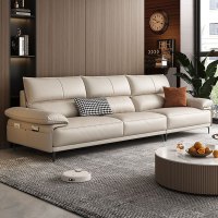 [苏宁家居]真皮沙发意式极简客厅轻奢头层牛皮沙发 卡尔适-小满