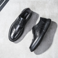 奥康布洛克花男鞋 复古正装男皮鞋时尚透气男士2024新款休闲鞋