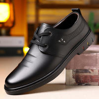奥康大码春季男士皮鞋软皮软底商务休闲男鞋英伦时尚系带中年爸爸鞋子