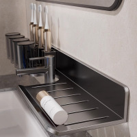 舒巧电动牙刷置物架卫生间免打孔洗漱台壁挂式水龙头置物架收纳挂架子