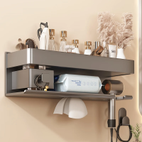 舒巧卫生间吹风机置物架免打孔浴室厕所电吹风支架壁挂式风筒收纳挂架