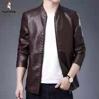 啄木鸟皮衣新款2025男士春秋立领加绒皮夹克百搭外套休闲上衣