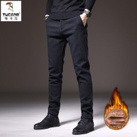 啄木鸟2025秋冬新款男士直筒修身休闲裤西装裤子加厚男款商务长裤