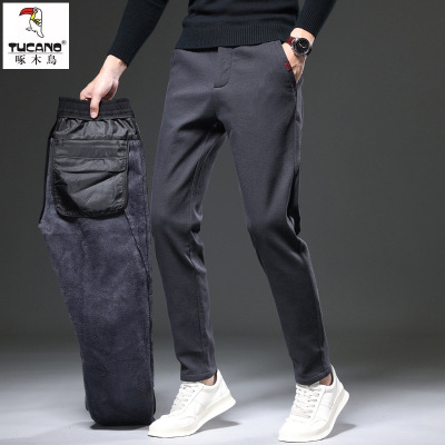 啄木鸟2025秋冬新款高端休闲长裤男士修身直筒轻商务男款休闲长裤
