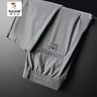 啄木鸟冰丝速干薄款弹力拉链口袋夏季休闲裤直筒耐磨男士冰感长裤