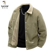啄木鸟加绒外套男秋冬2025新款加厚保暖男士上衣休闲翻领夹克男款