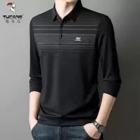 啄木鸟2025春季新款男士中老年爸爸装商务休闲polo衫长袖翻领上衣