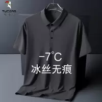 啄木鸟冰丝短袖POLO衫男士夏季宽松速干大码翻领胖人上衣无痕T恤