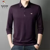 啄木鸟2025春季新款中年爸爸时尚商务休闲长袖打底上衣男士Polo衫