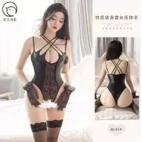 激情制服欲之诱惑辣妹性感蕾丝打底连体魅惑诱惑情调午夜免脱开裆