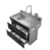 欧诚集成水槽保洁柜碗篮一体机大容量大单槽水槽家用紫外线臭氧烘干