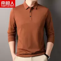 南极人长袖Polo衫男珠地棉秋季休闲宽松纯色爸爸装T恤中年男士T恤