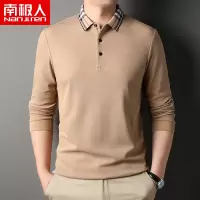 南极人保罗衫秋装翻领长袖T恤中青年男士丝光棉Polo衫休闲上衣潮