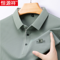 恒源祥中老年长袖T恤男士2025春秋季新款爸爸休闲免烫打底POLO衫