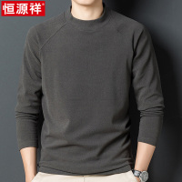恒源祥德绒长袖t恤男士双面绒卫衣打底衫春秋季装半高领磨毛上衣