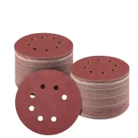 铁洋 背绒砂纸片 植绒砂纸片 5寸125mm8孔240目红砂 片