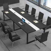 大型桌子工作台会议室长条会议桌椅组合白色会议桌长桌简约现代