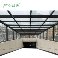 劲脉 阳光板过道棚 铝合金玻璃 平米