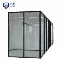 天虎 办公室玻璃隔断 单玻透明隔断墙 平方