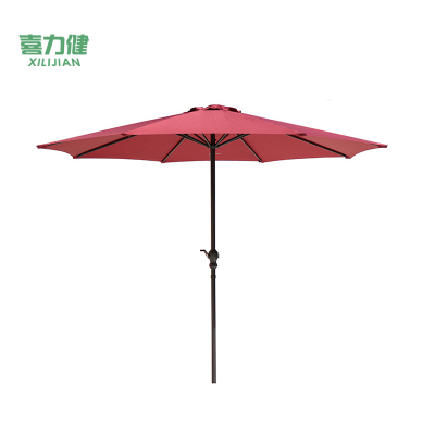 喜力健 户外休闲遮阳伞 D顶酒红色-2.7米 把